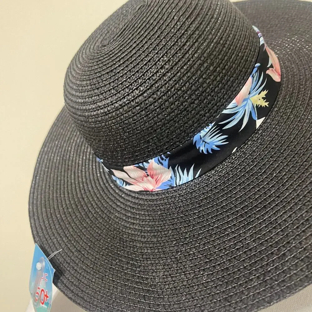 Women Black Summer Hat Breathable for Outdoor Beach 16